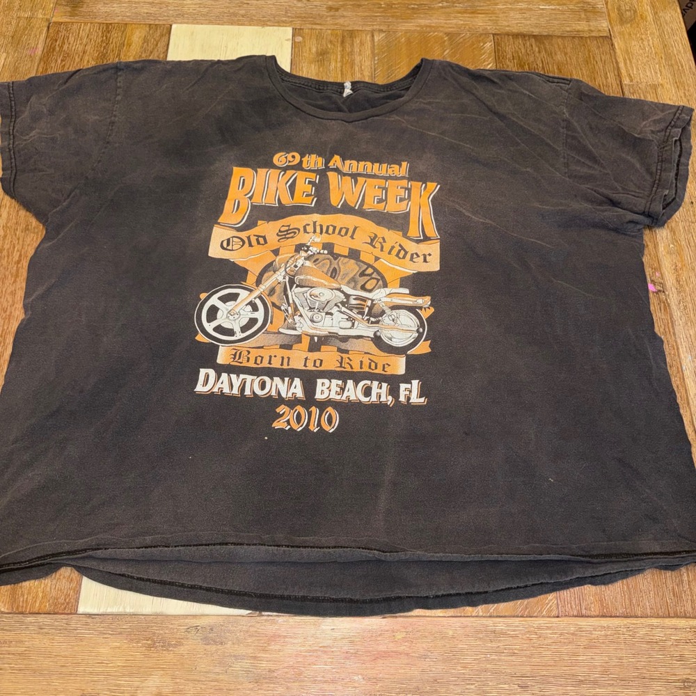 Unbranded Bike Week T-Shirt Mens 3XL Black Good Daytona 2010 Graphic Cropped